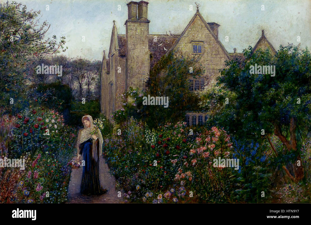 John William Waterhouse - La longue marche à Kelmscott Manor, Oxfordshire Banque D'Images