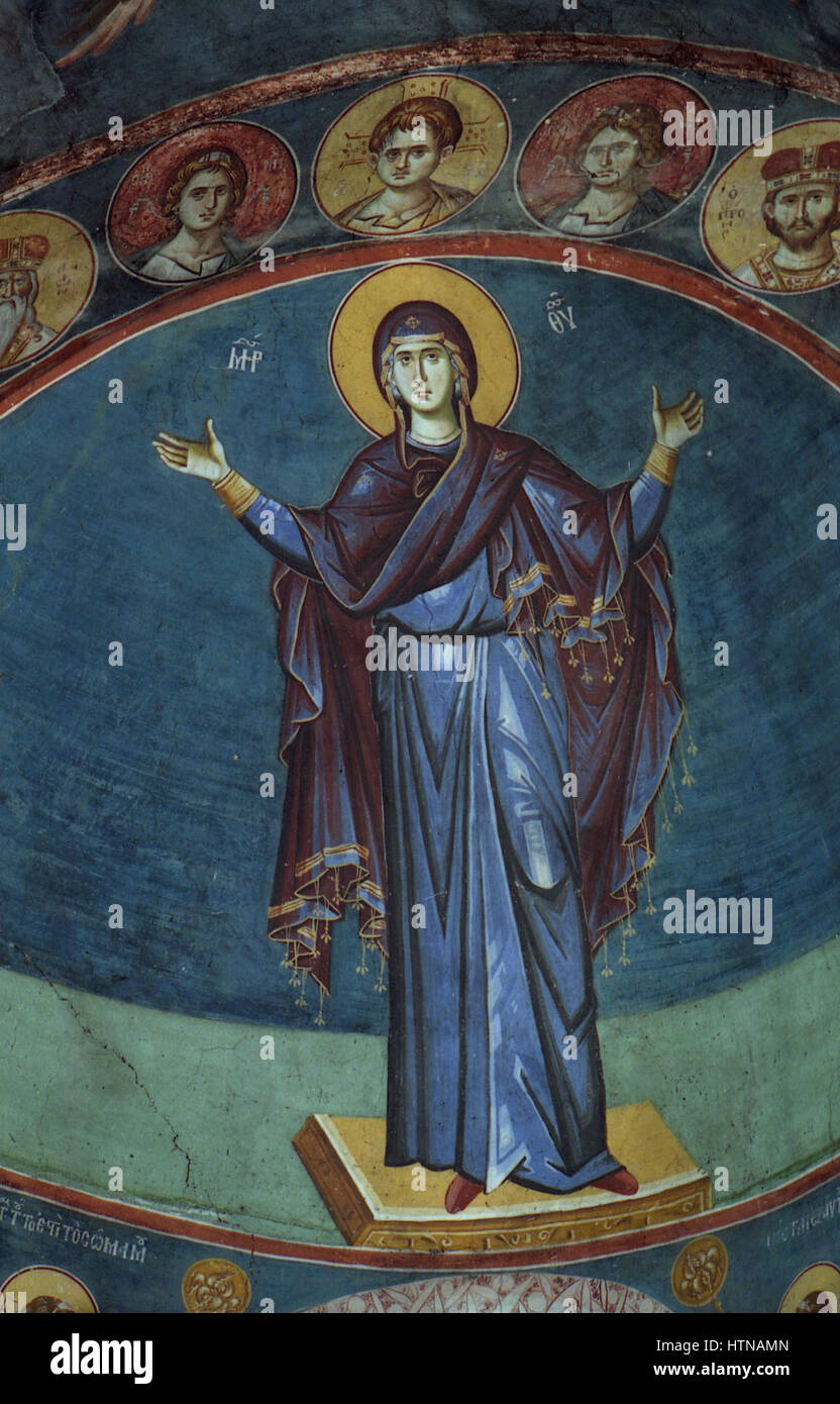 Peintures dans l'église de la Théotokos Peribleptos d'Ohrid 015 Banque D'Images