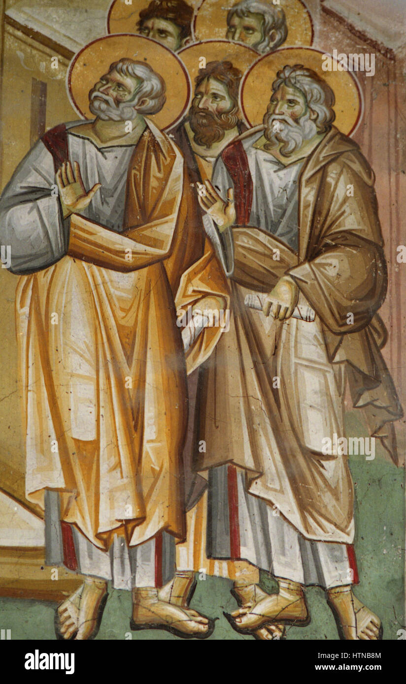 Peintures dans l'église de la Théotokos Peribleptos Ohrid de 0109 Banque D'Images