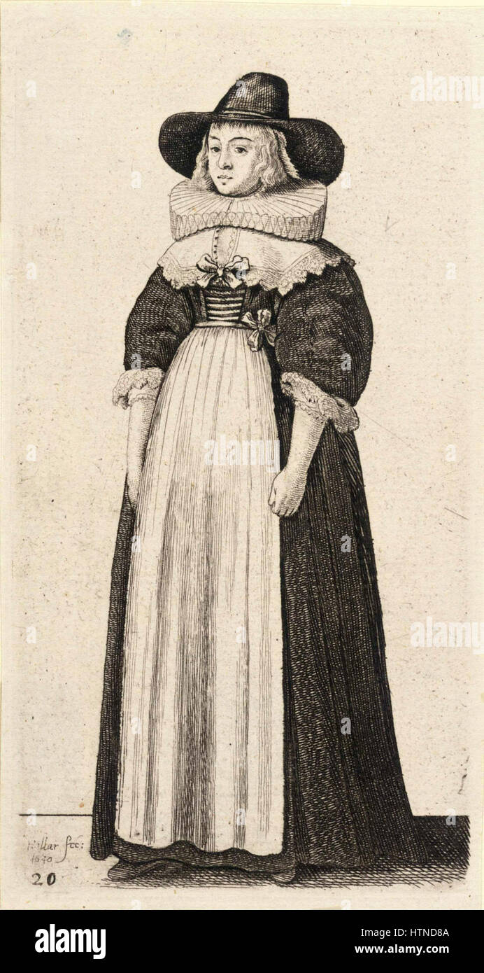 Lady with Wide-Brimmed Hat and Ruff est une gravure de Venceslas Hollar, représentant une femme à la mode du XVIIe siècle. L'imprimé met en valeur les vêtements et accessoires détaillés caractéristiques de l'époque, y compris la volante et le chapeau à larges bords. Banque D'Images Lady with Wide-Brimmed Hat and Ruff est une gravure de Venceslas Hollar, représentant une femme à la mode du XVIIe siècle. L'imprimé met en valeur les vêtements et accessoires détaillés caractéristiques de l'époque, y compris la volante et le chapeau à larges bords. Banque D'Images