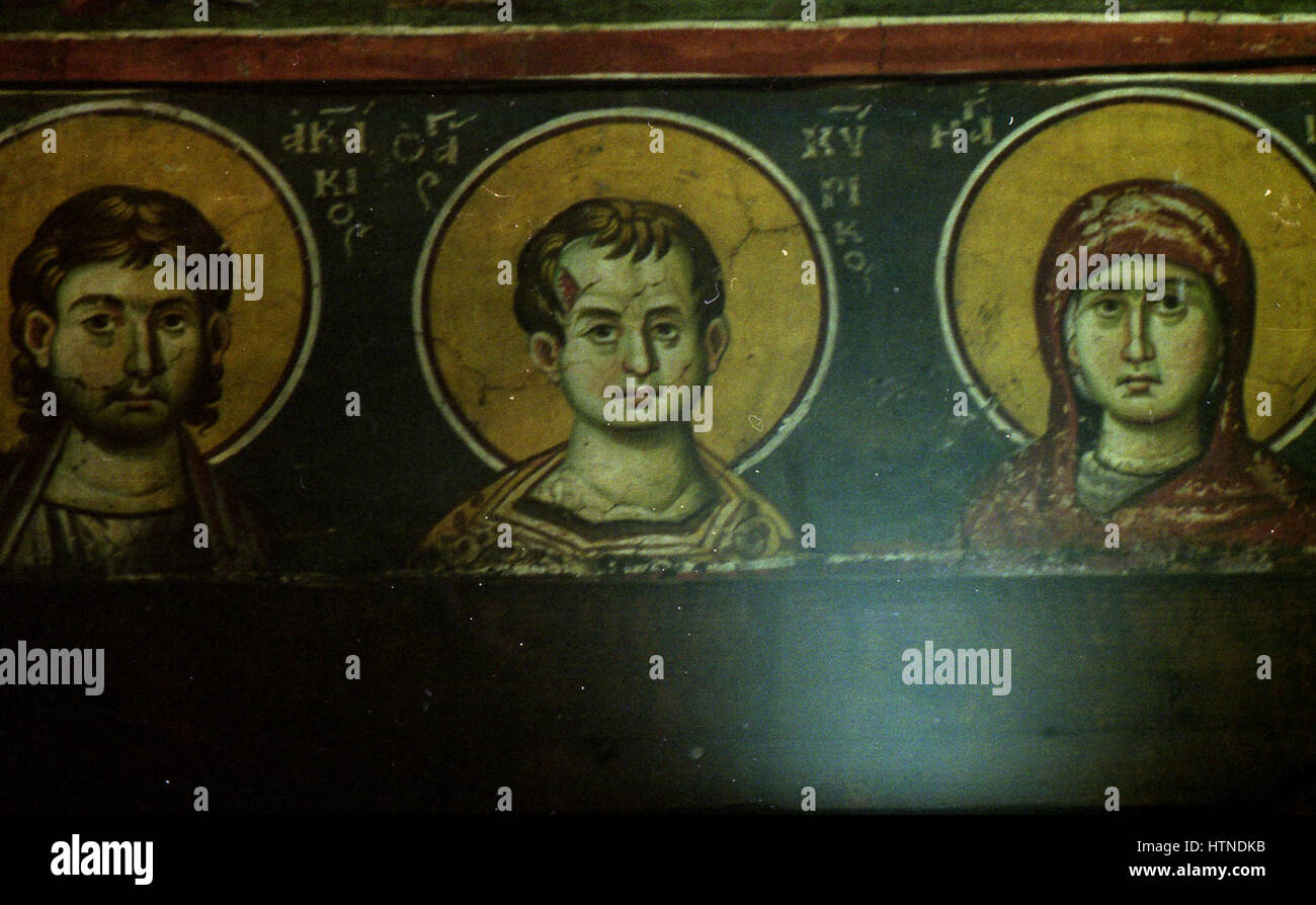 Peintures dans l'église de la Théotokos Peribleptos Ohrid de 0238 Banque D'Images