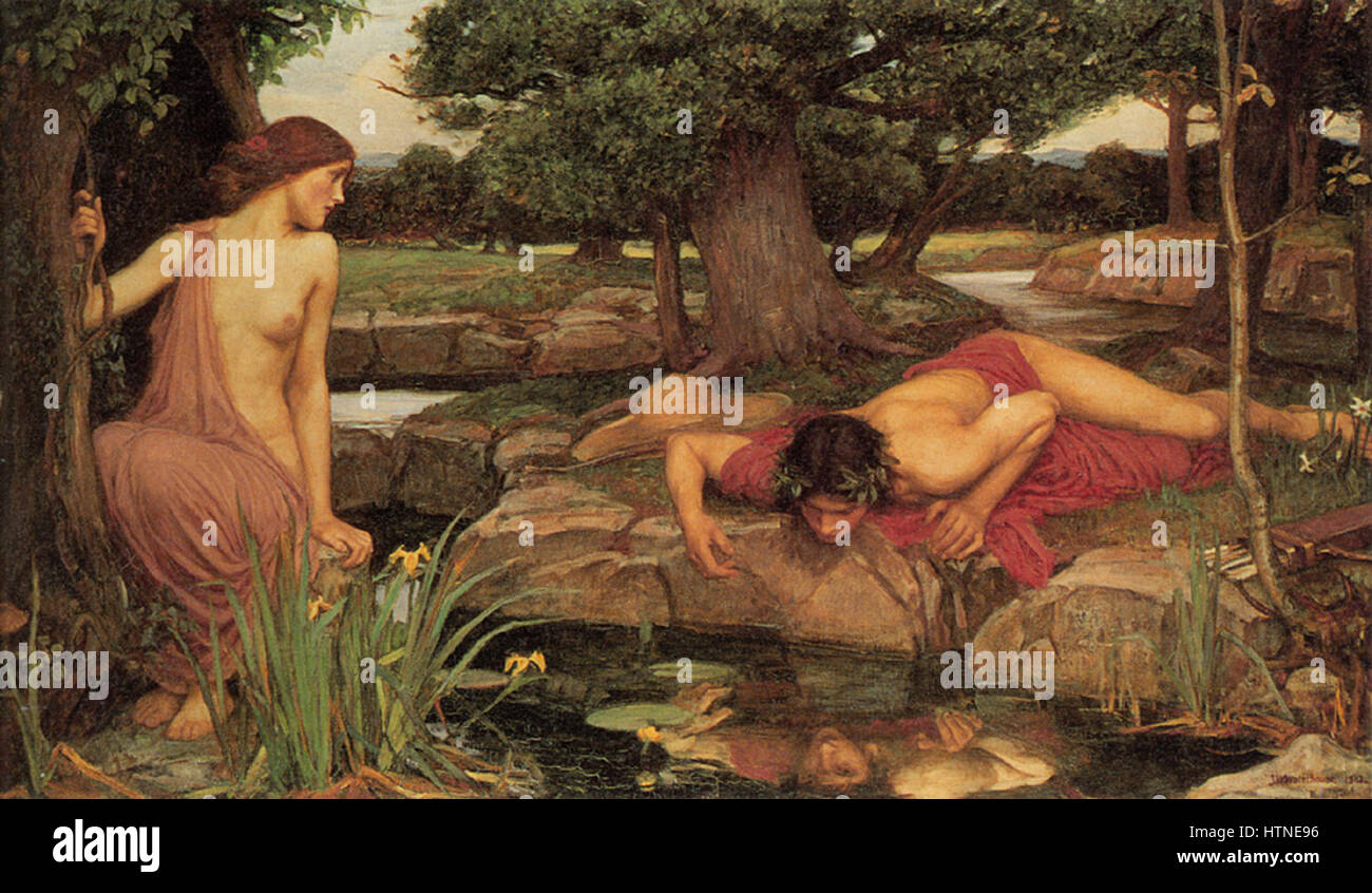 John William Waterhouse Echo et Narcisse Banque D'Images