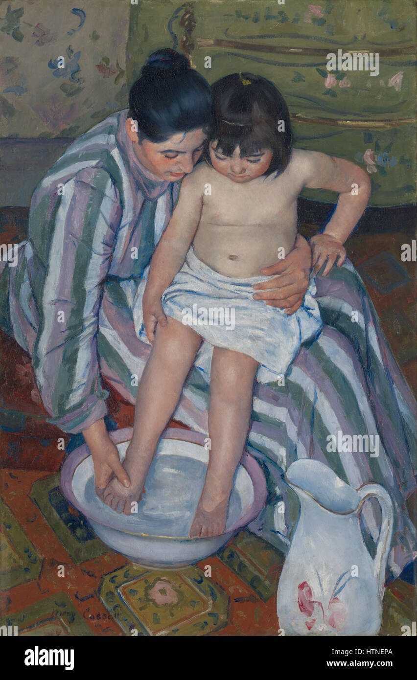 Mary Cassatt - la baignoire de l'enfant - Google Art Project Banque D'Images