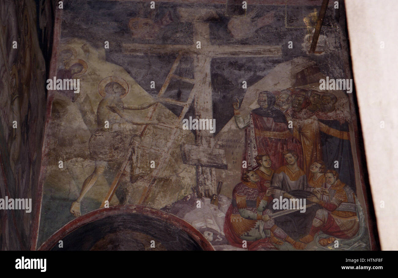 Peintures dans l'église de la Théotokos Peribleptos Ohrid de 0264 Banque D'Images