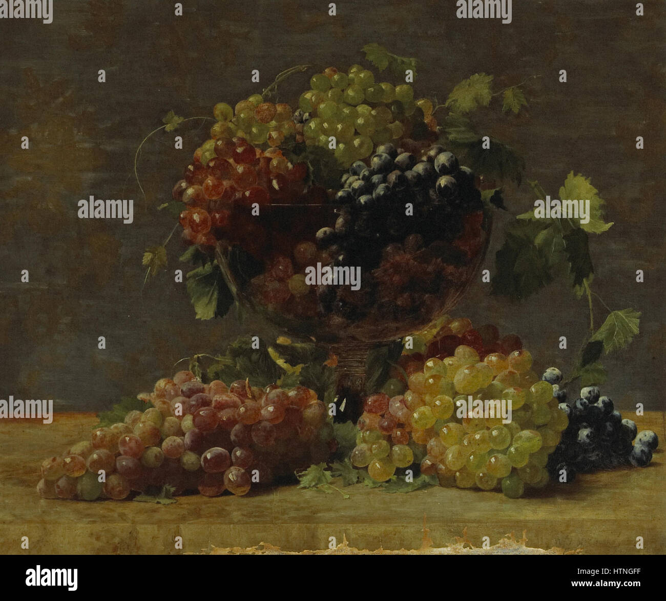 William J. McCloskey - une variété de raisins de la Californie dans un vase de verre Banque D'Images