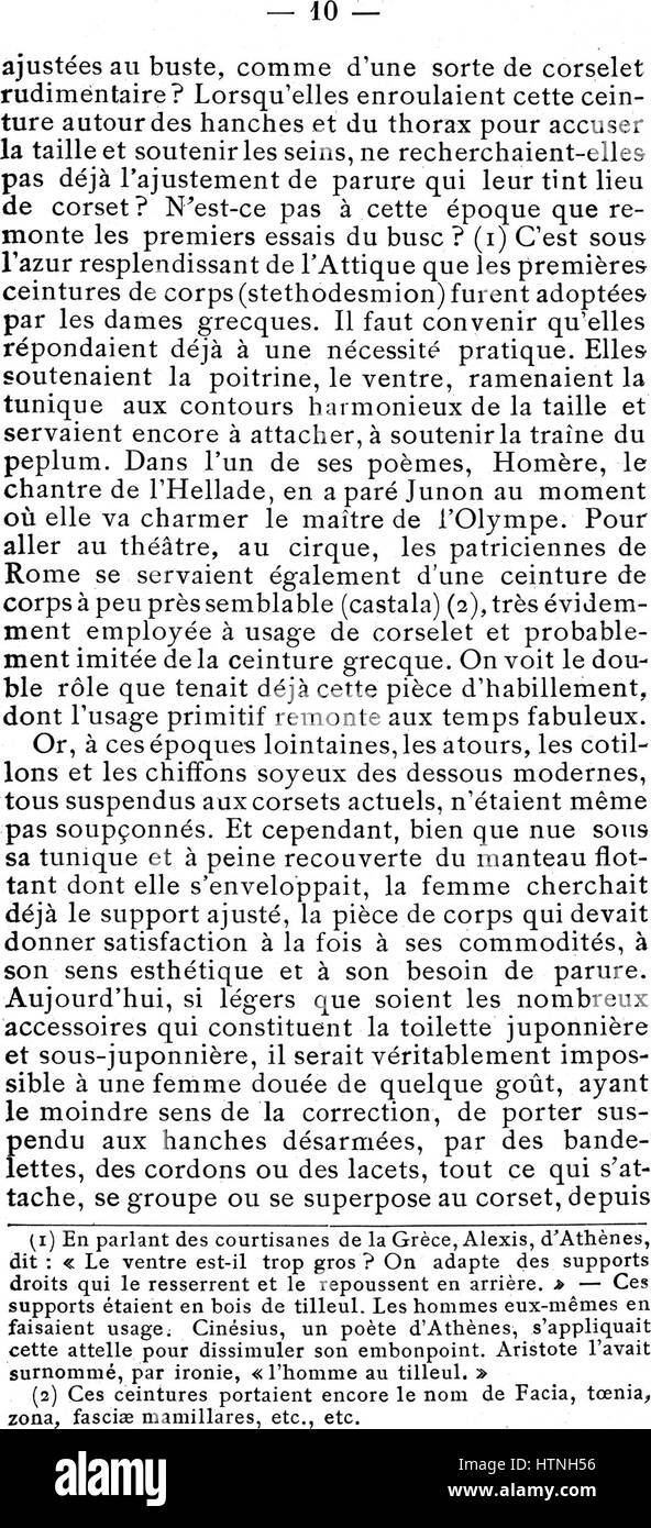 'Le corset de toilette' est une illustration de mode qui explore le design complexe et la signification symbolique du corset en tant que vêtement au XIXe siècle. L’œuvre reflète l’approche de la mode et de l’identité féminine de l’époque. Banque D'Images