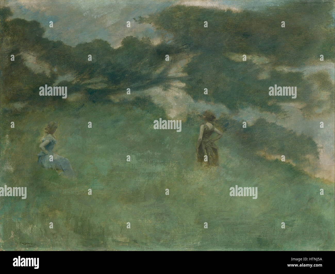 Thomas Wilmer Dewing - La Grive solitaire - Google Art Project Banque D'Images