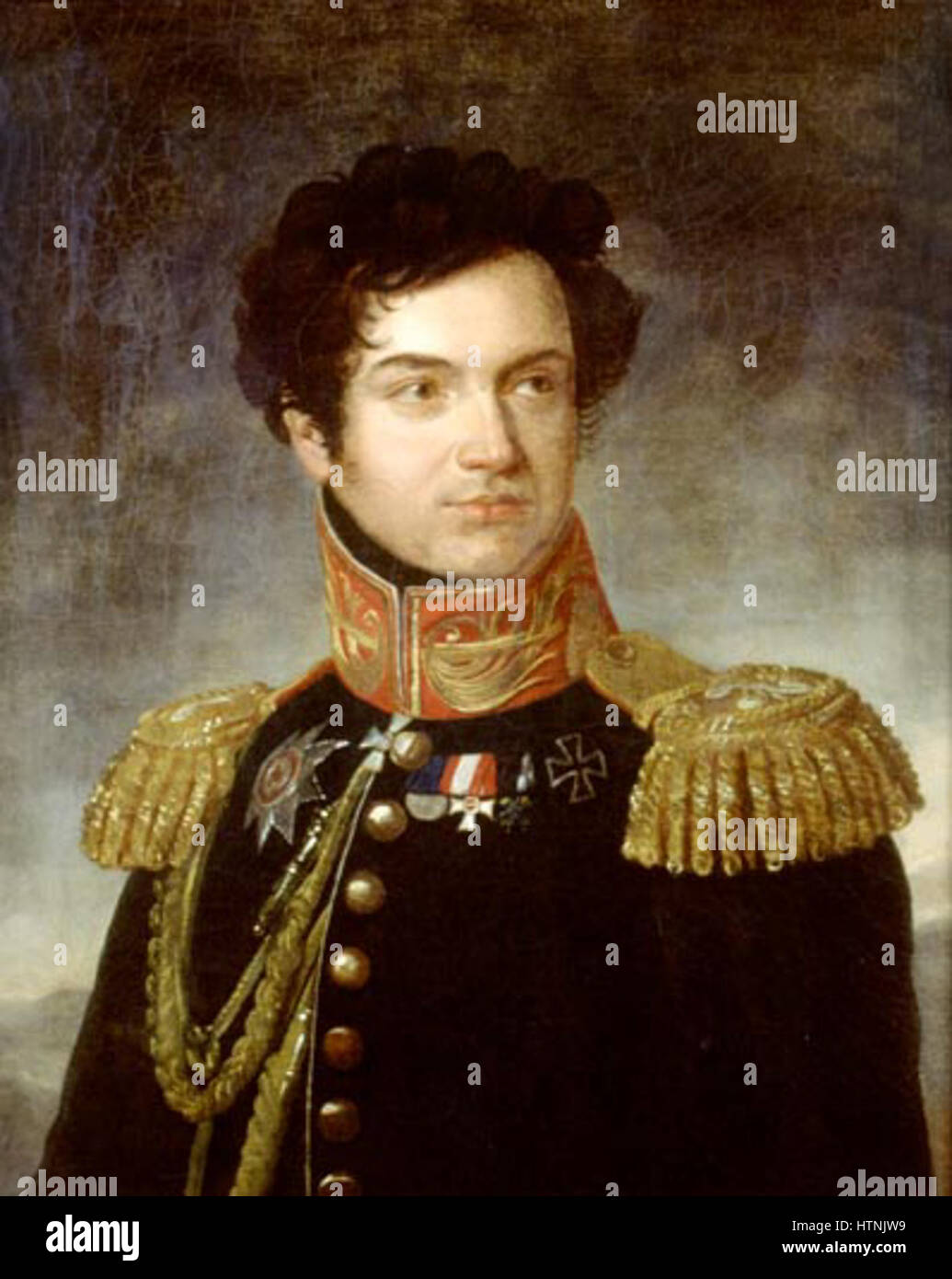 Le portrait de Y.A. Potemkine, peint par A.F. Rizener entre 1810 et 1820, capture l'éminent chef militaire et homme d'État russe dans une pose digne et faisant autorité, soulignant son importance dans l'histoire russe. Banque D'Images Le portrait de Y.A. Potemkine, peint par A.F. Rizener entre 1810 et 1820, capture l'éminent chef militaire et homme d'État russe dans une pose digne et faisant autorité, soulignant son importance dans l'histoire russe. Banque D'Images