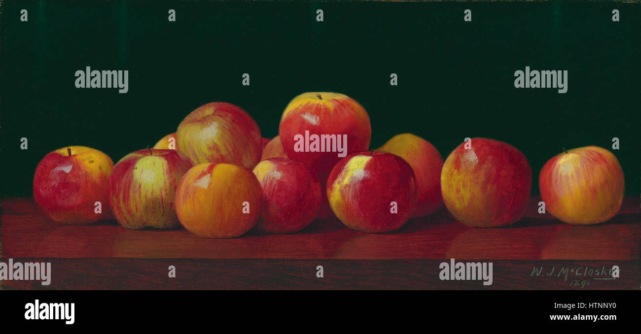 William J. McCloskey - pommes sur une table Banque D'Images