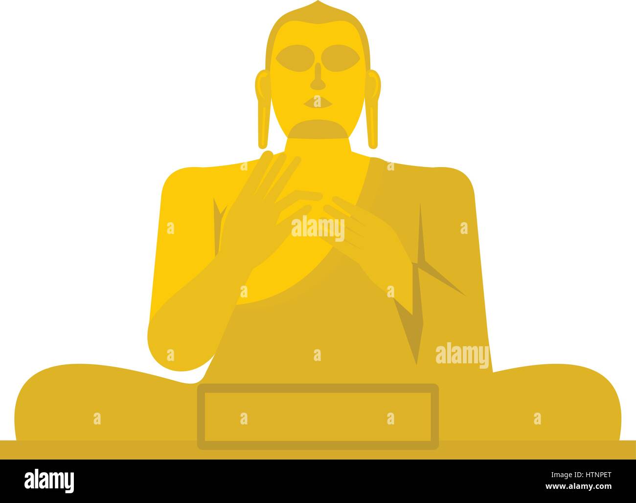Bouddha en or, l'icône de style plat Illustration de Vecteur