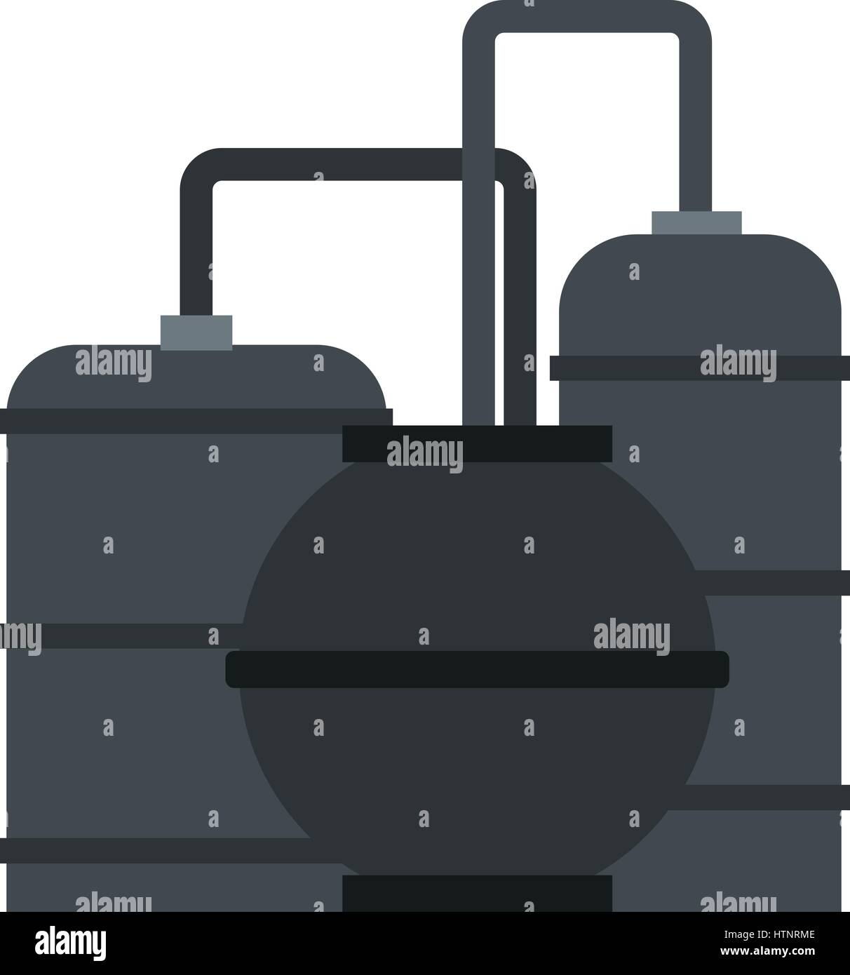 Raffinerie de pétrole, l'icône de style plat Illustration de Vecteur