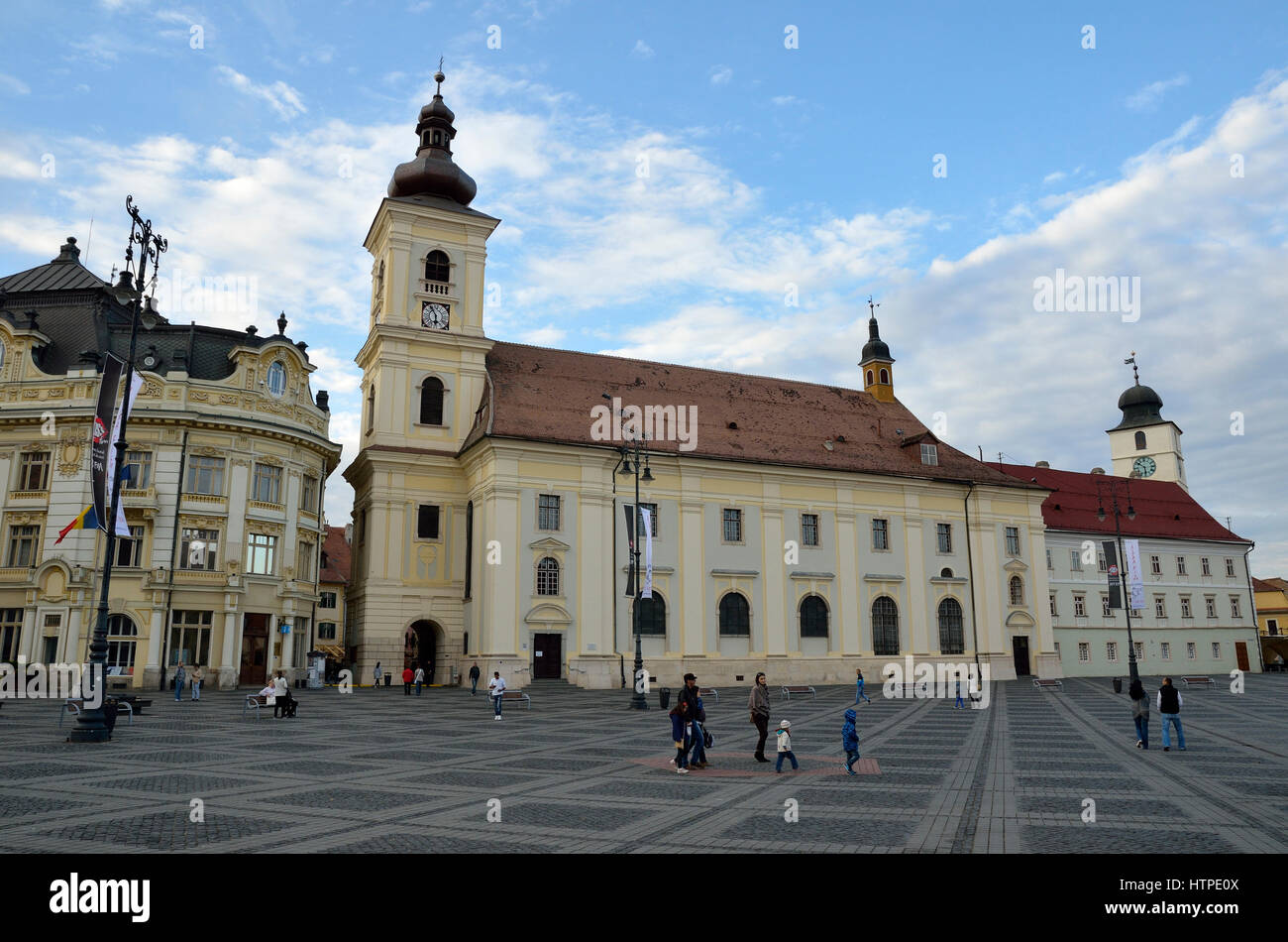 Église jésuite à Sibiu Banque D'Images