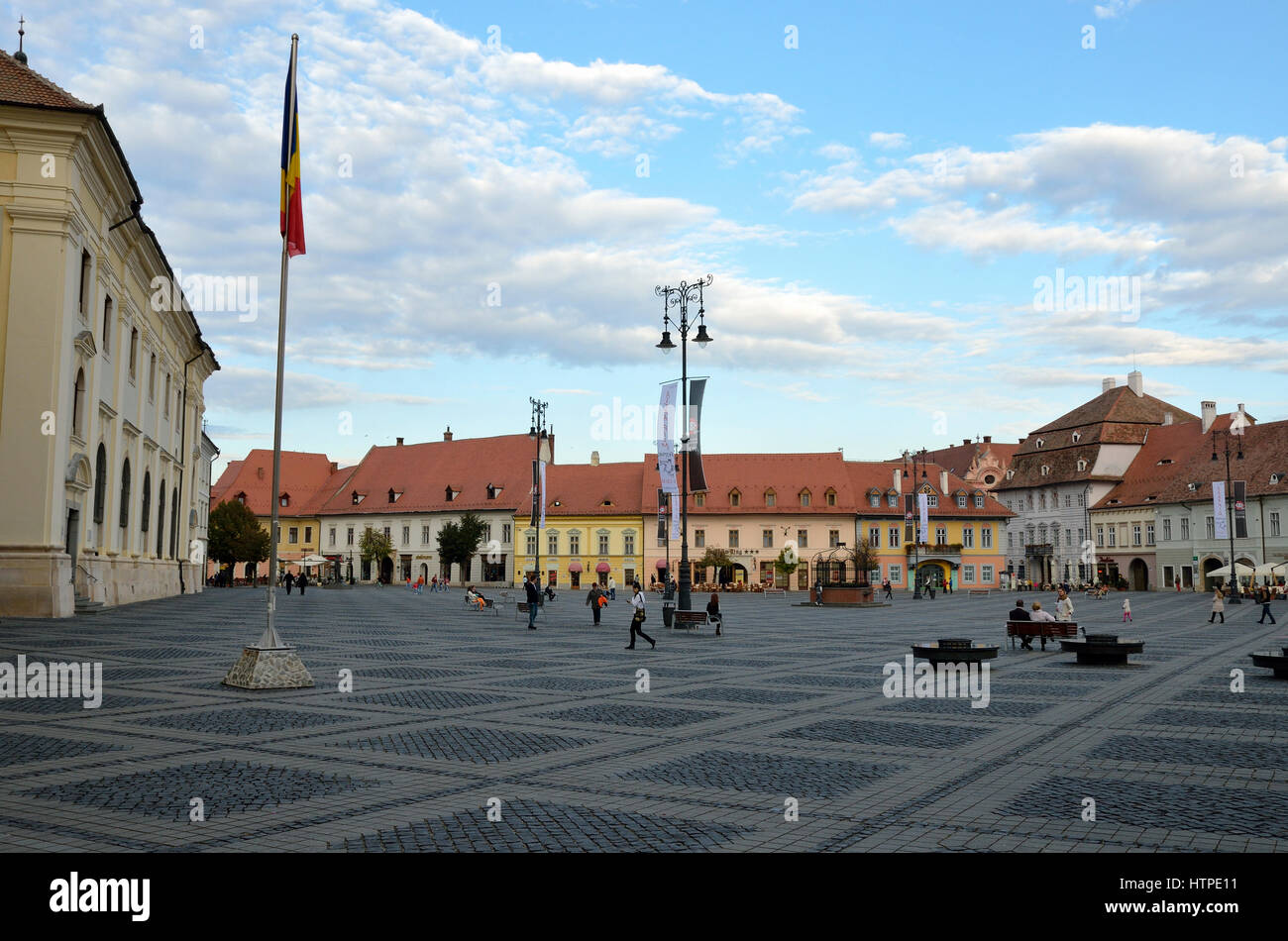 Grand Place à Sibiu, Roumanie Banque D'Images