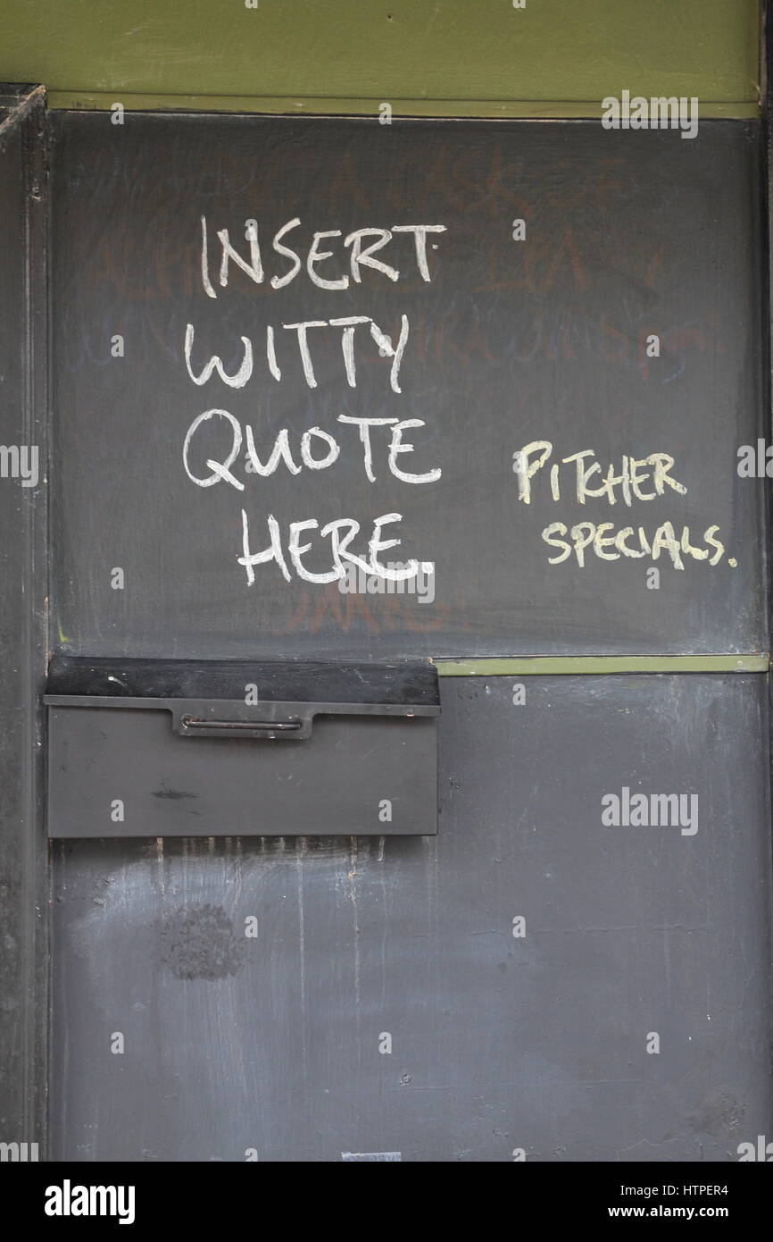 Insérez witty quote ici Banque D'Images