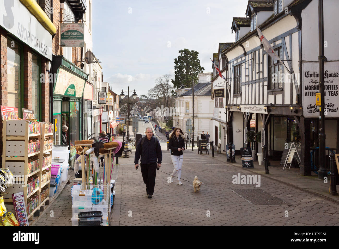 Evesham UK, Bridge Street, centre-ville d''Evesham Worcestershire, Angleterre, Royaume-Uni Banque D'Images