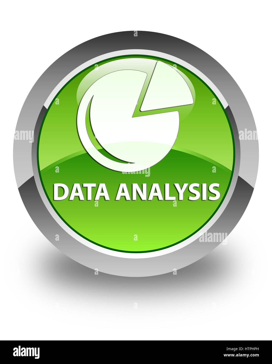 L'analyse des données (symbole graphique) isolé sur le bouton rond vert brillant abstract illustration Banque D'Images