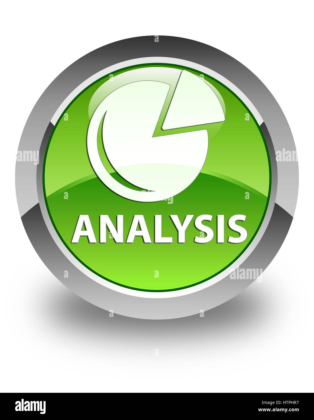 L'analyse (symbole graphique) isolé sur le bouton rond vert brillant abstract illustration Banque D'Images