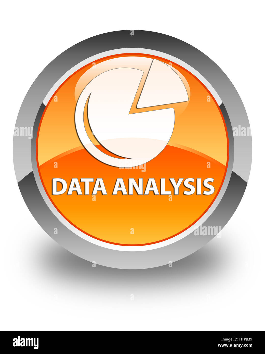 L'analyse des données (symbole graphique) isolé sur bouton rond orange brillant abstract illustration Banque D'Images