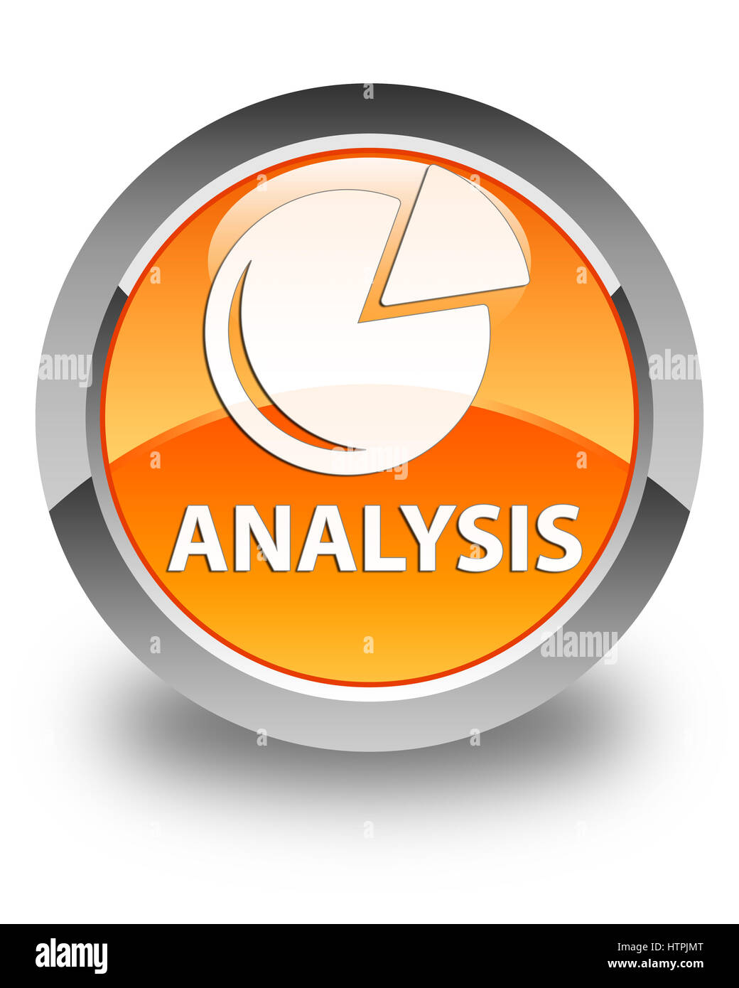 L'analyse (symbole graphique) isolé sur bouton rond orange brillant abstract illustration Banque D'Images