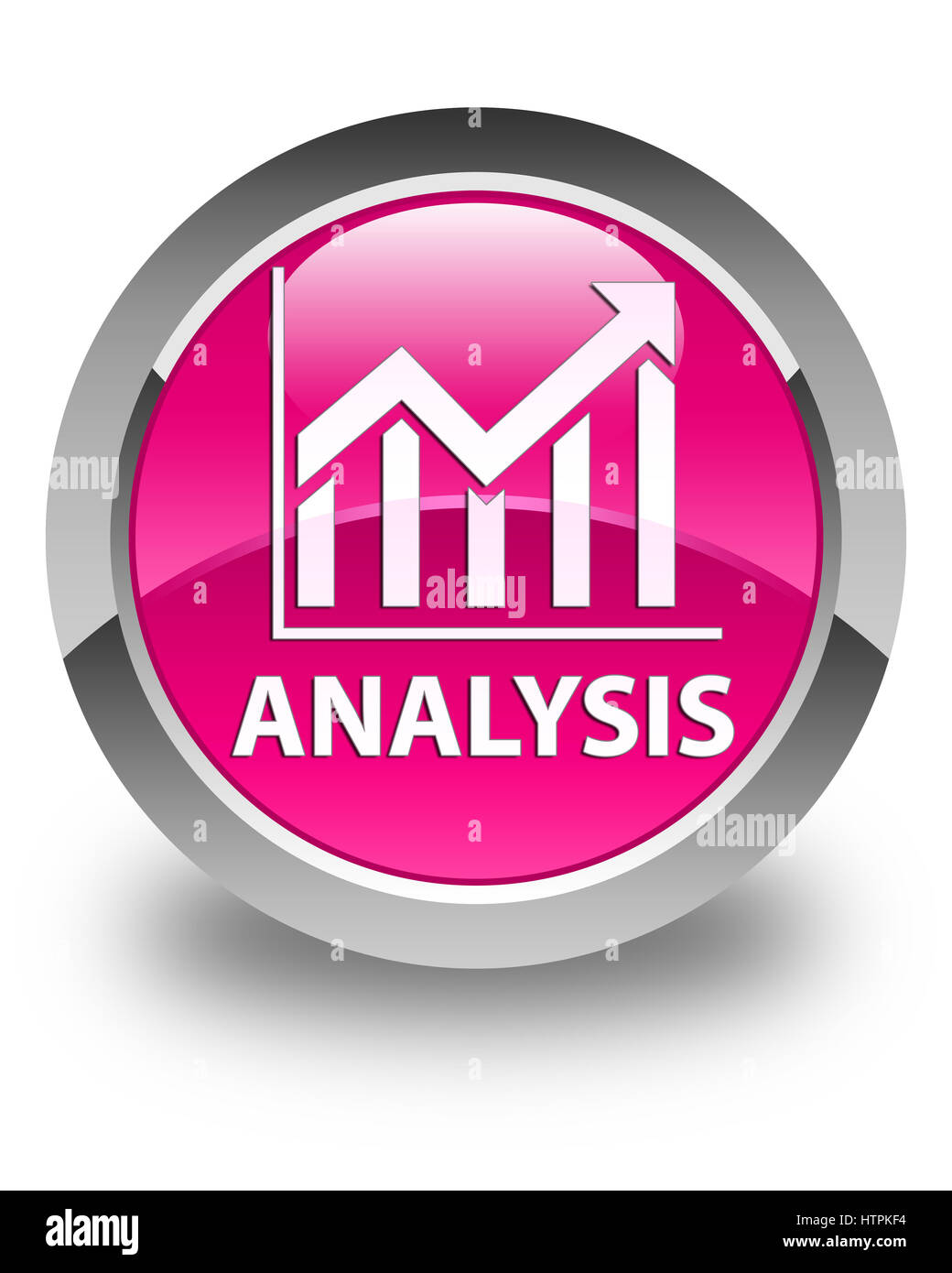 (Analyse statistique) isolé sur l'icône bouton rond rose brillant abstract illustration Banque D'Images