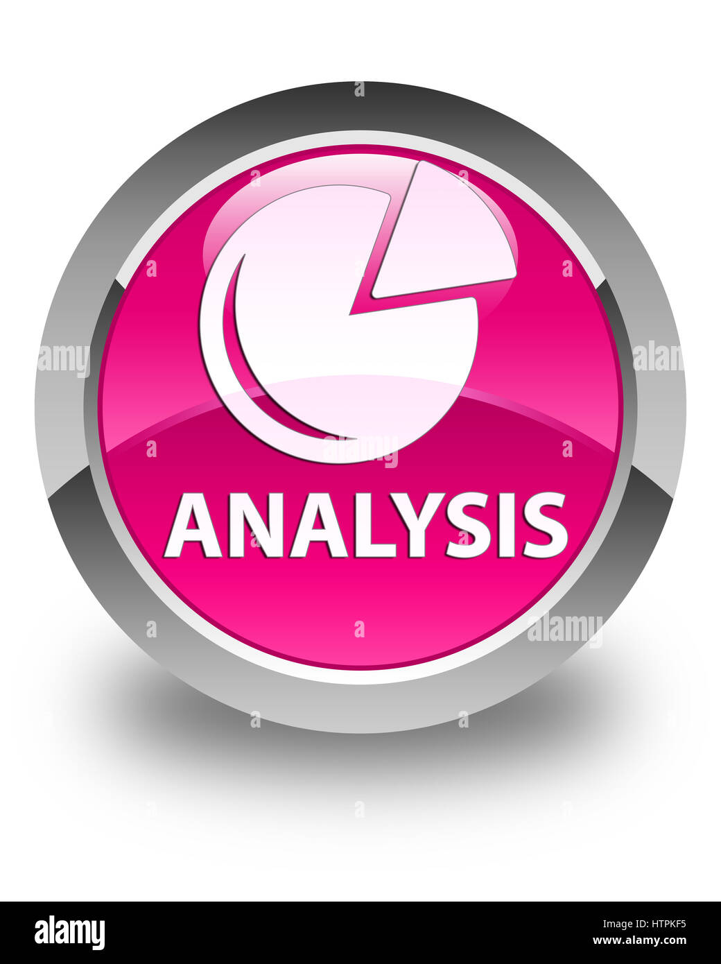 L'analyse (symbole graphique) isolé sur bouton rond rose brillant abstract illustration Banque D'Images