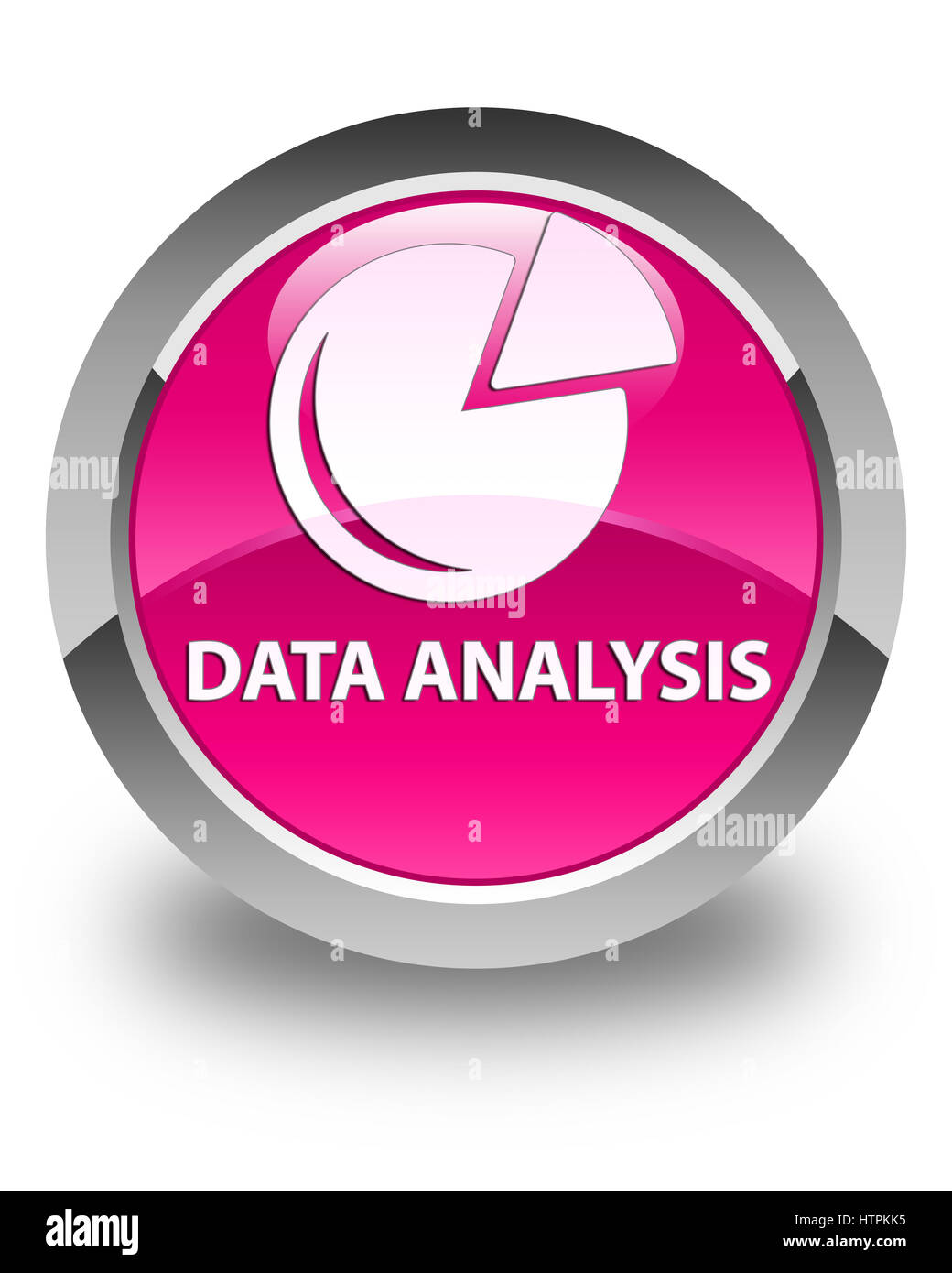 L'analyse des données (symbole graphique) isolé sur bouton rond rose brillant abstract illustration Banque D'Images