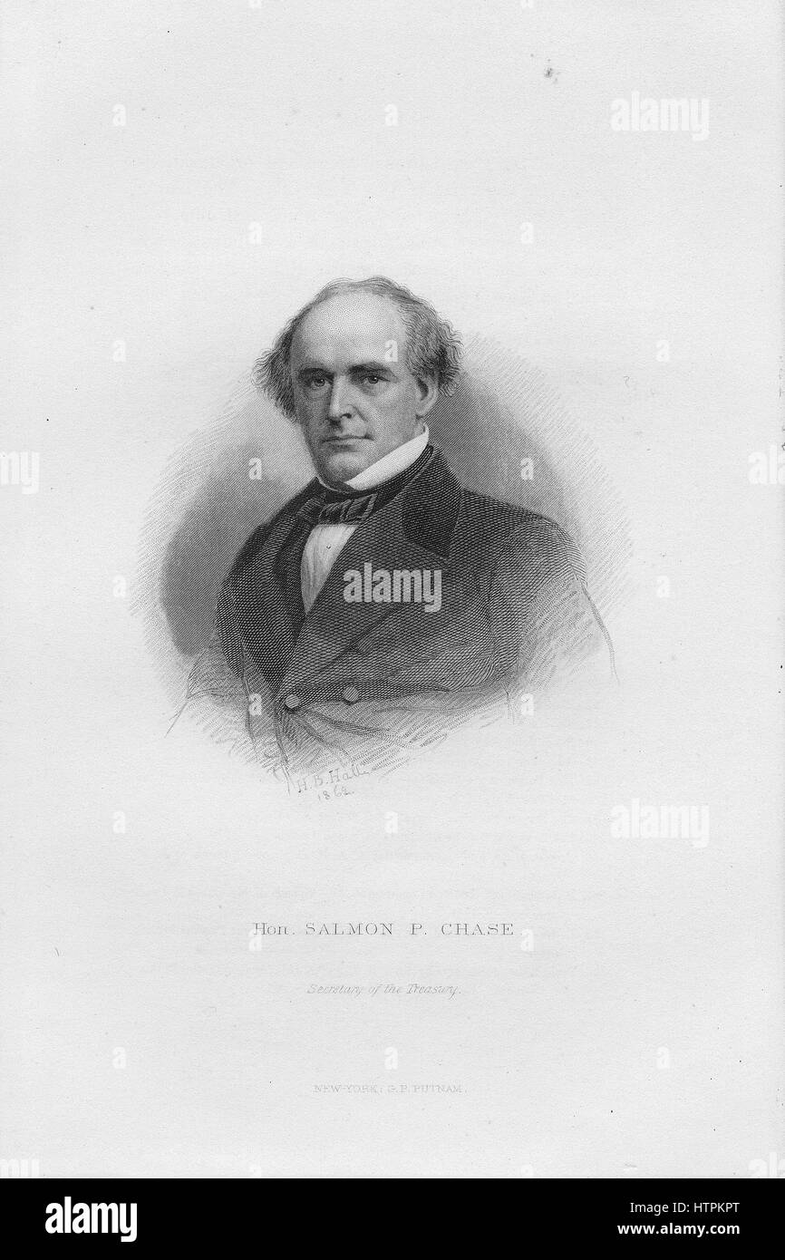 Salmon P Chase, sixième juge en chef de la United States, 1870. À partir de la Bibliothèque publique de New York. Banque D'Images