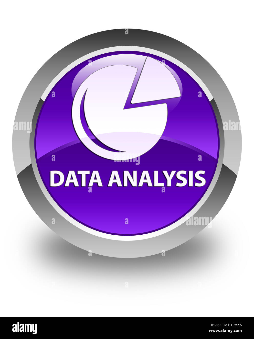 L'analyse des données (symbole graphique) isolé sur bouton rond violet brillant abstract illustration Banque D'Images