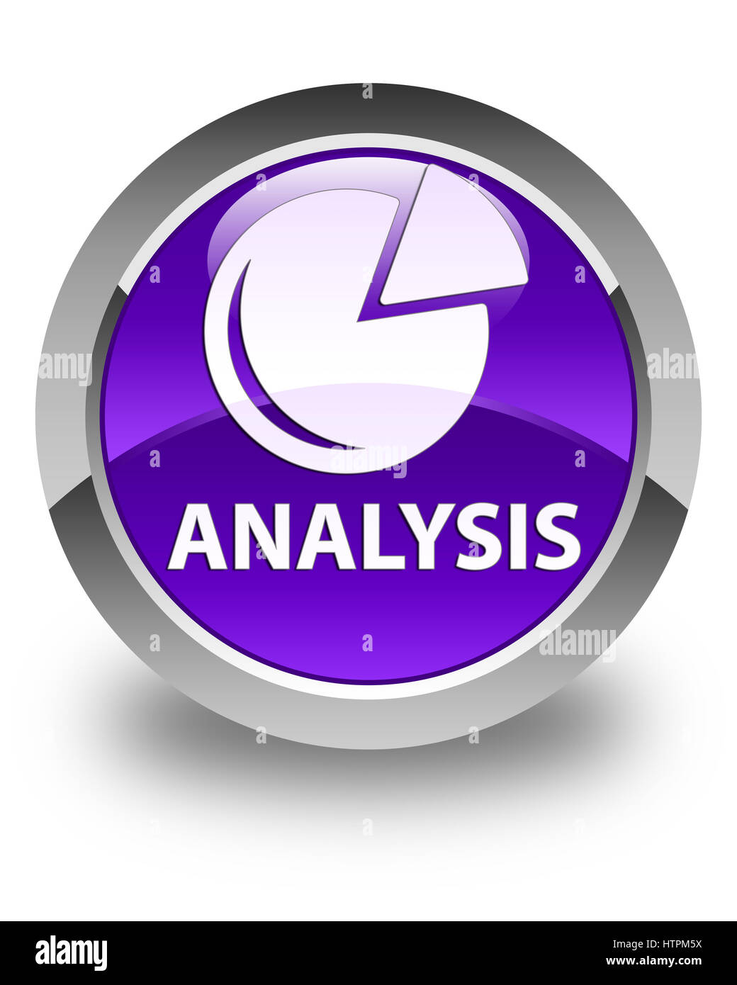 L'analyse (symbole graphique) isolé sur bouton rond violet brillant abstract illustration Banque D'Images