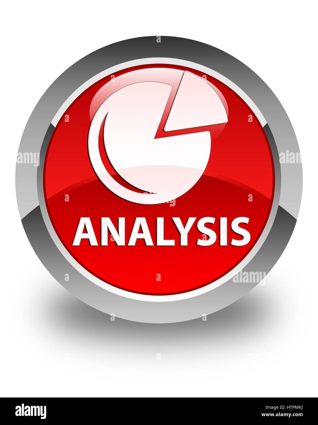 L'analyse (symbole graphique) isolé sur le bouton rond rouge brillant abstract illustration Banque D'Images
