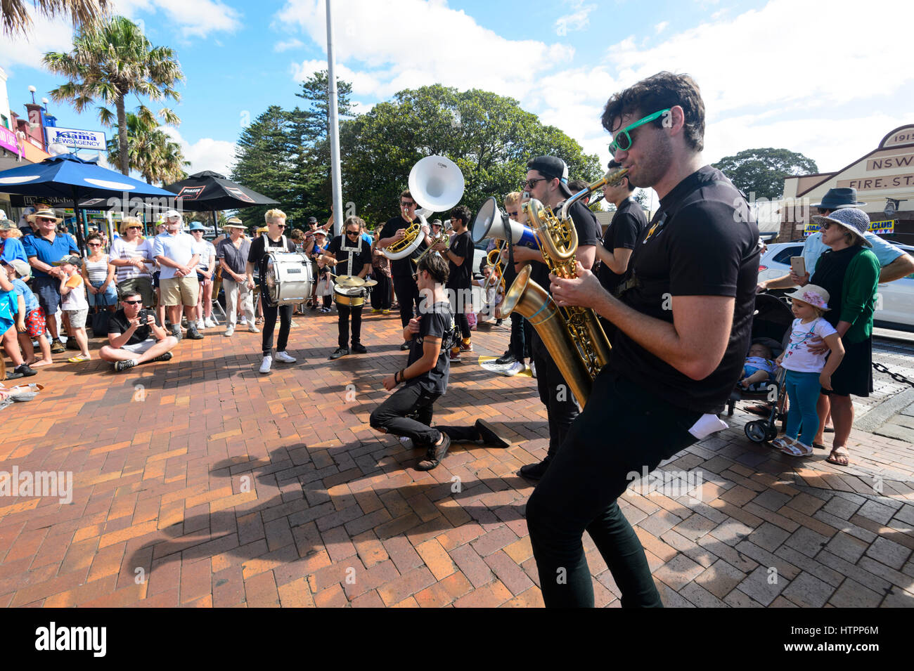 La pomme de terre chaude groupe exécute à Kiama Jazz & Blues Festival 2017, Côte d'Illawarra, New South Wales, NSW, Australie Banque D'Images