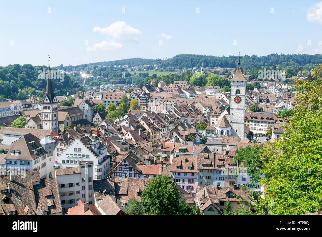 Schaffhausen, Suisse - 27 août 2008 : la belle ville médiévale de Schaffhouse sur la Suisse Banque D'Images