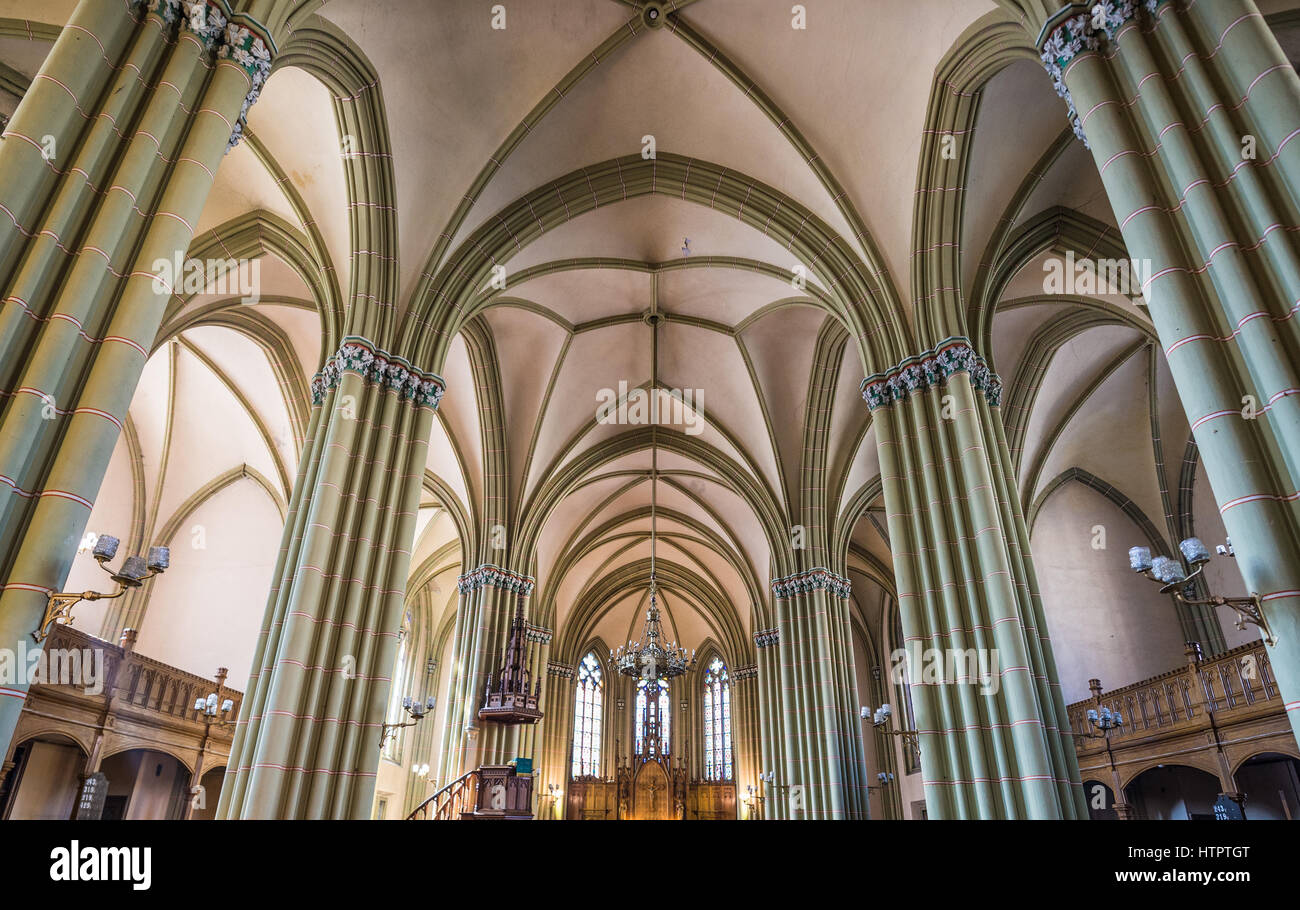 Intérieur de l'Église luthérienne Saint Gertrude vieux à Domingo Hurtado Street à Riga, capitale de la République de Lettonie Banque D'Images