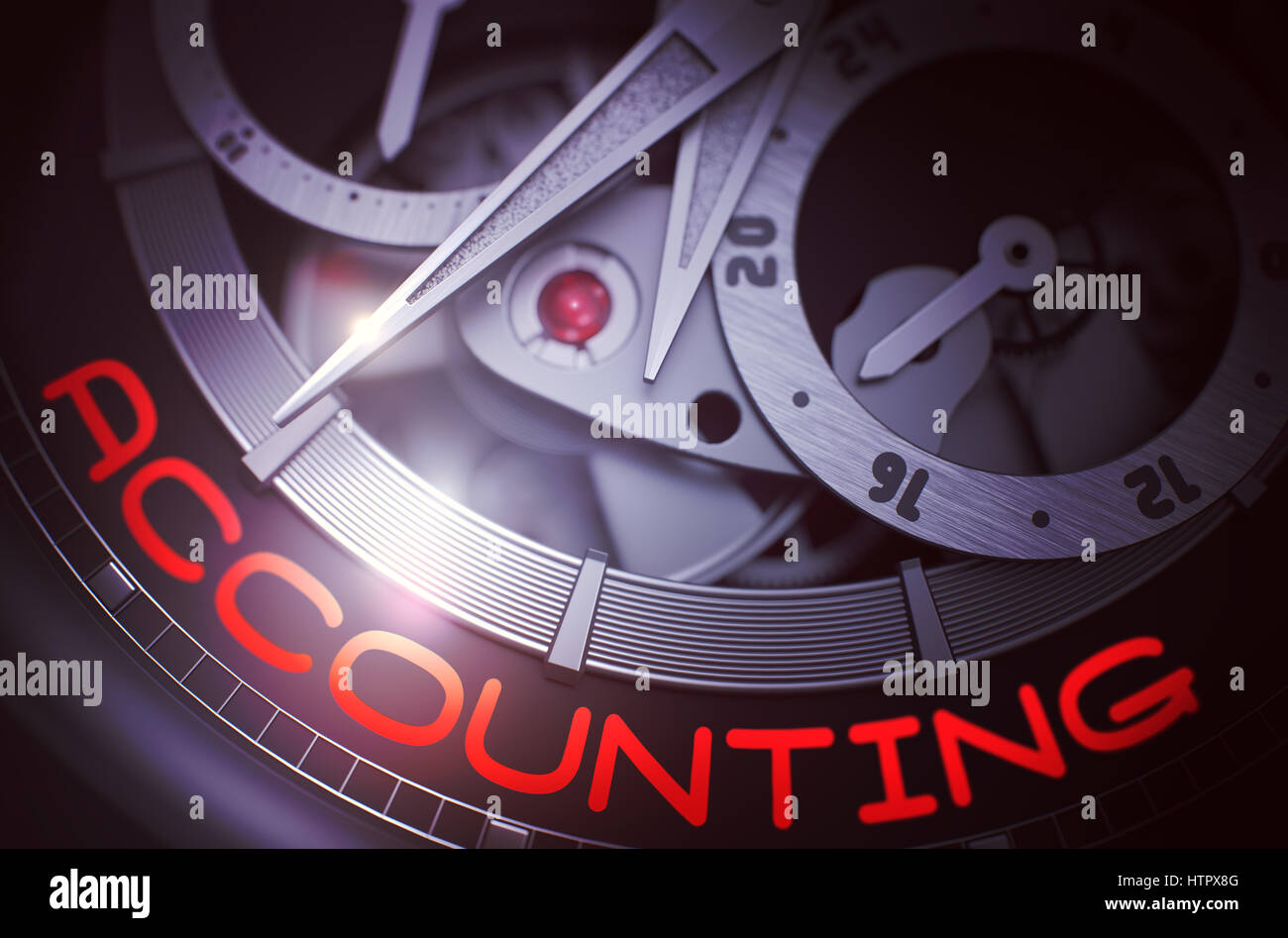 Le mécanisme de comptabilité montre-bracelet automatique. 3D. Banque D'Images