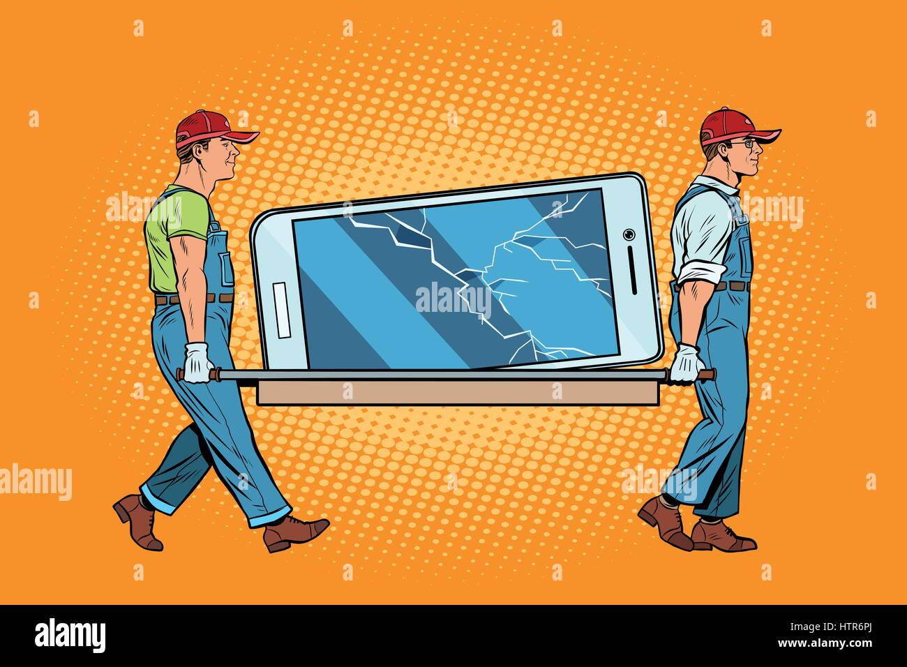 La réparation des smartphones a éclaté l'écran Illustration de Vecteur