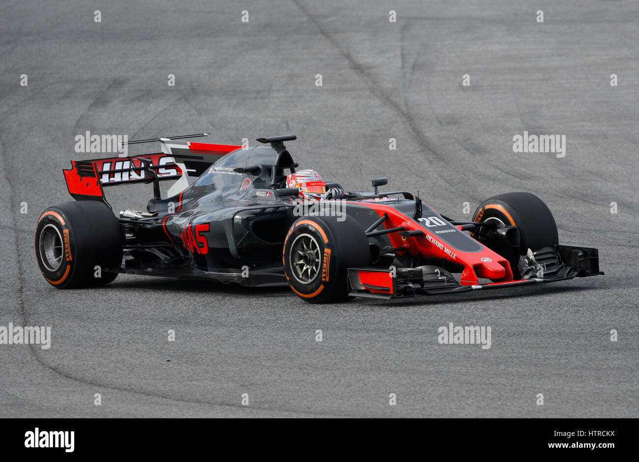 Circuit de Catalunya Montmelo, près de Barcelone, Espagne, 27.2.2017, -2,3.Test Formule 1 jours --- Kevin Magnussen (DEN), Haas VF-17 Banque D'Images