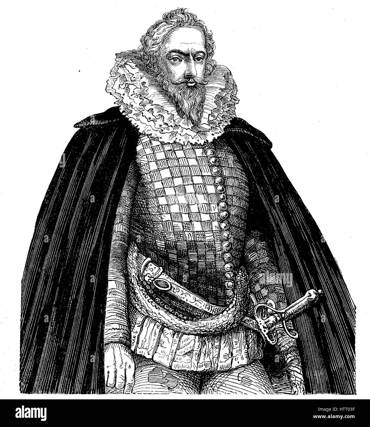 Robert Devereux, 2 comte d'Essex, 10 novembre 1565 - 25 février 1601, un noble anglais et un favori d'Elizabeth I, la reproduction d'une gravure sur bois à partir de l'année 1880, l'amélioration numérique Banque D'Images