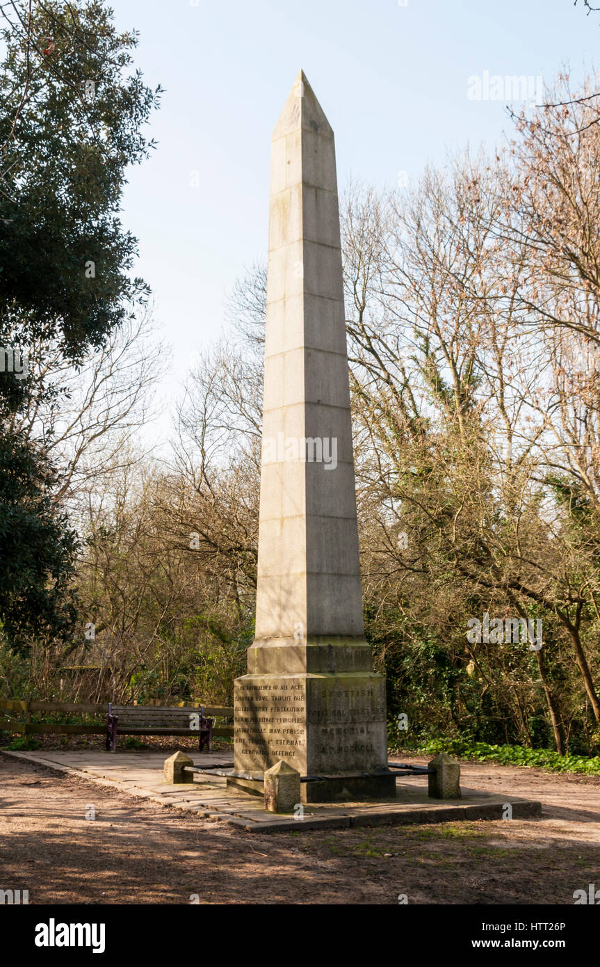 Mémorial des martyrs politiques écossais dans Nunhead Cemetery, Londres. Plus de détails dans la description. Banque D'Images