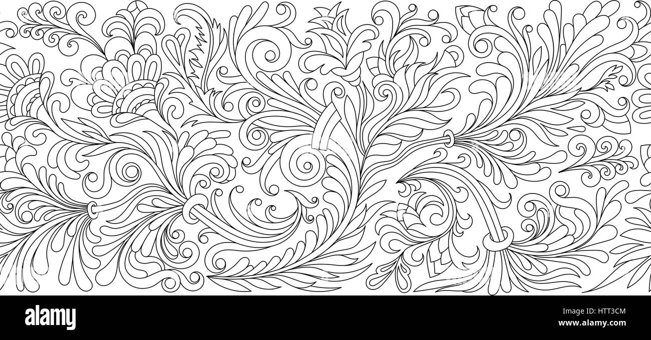 Vector Ornate Frontiere Permeable Dans L Est De Style Pour L Element De Conception Place Pour Le Texte Motif Ornemental Vintage Pour Les Invitations De Mariage D Anniversaire Cartes De Vœux Livre De Coloriage Decor Noir
