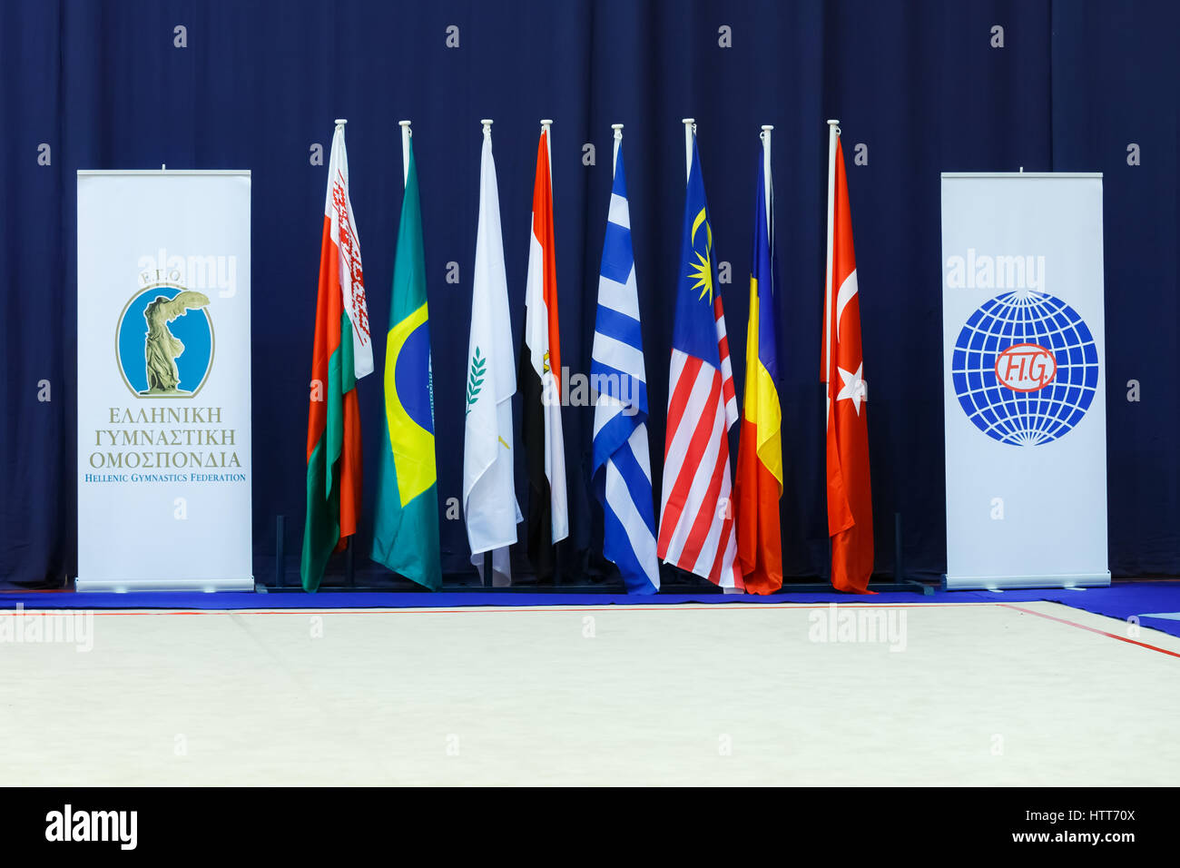 Kalamata, Grèce. Apr 24, 2016. Photo conceptuelle au 24e Rencontre Internationale de Gymnastique rythmique Banque D'Images