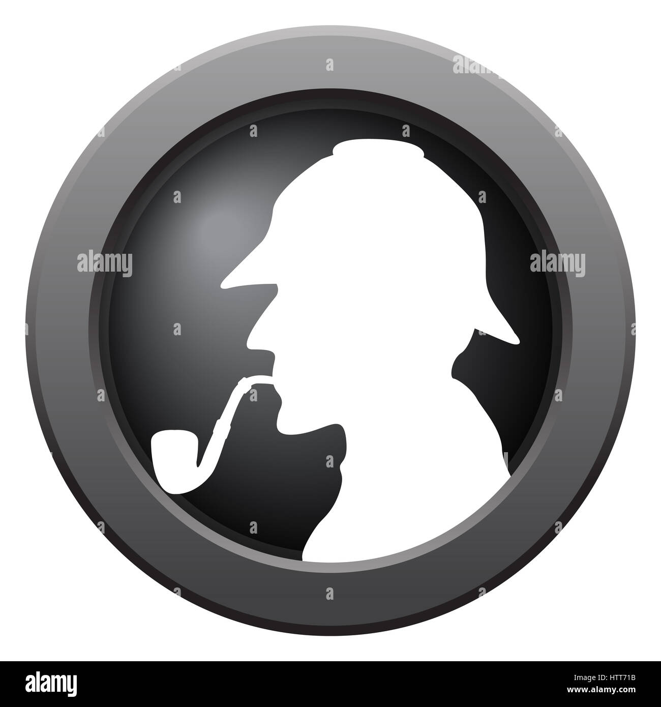 Une icône Sherlock en bleu isolé sur fond blanc Banque D'Images