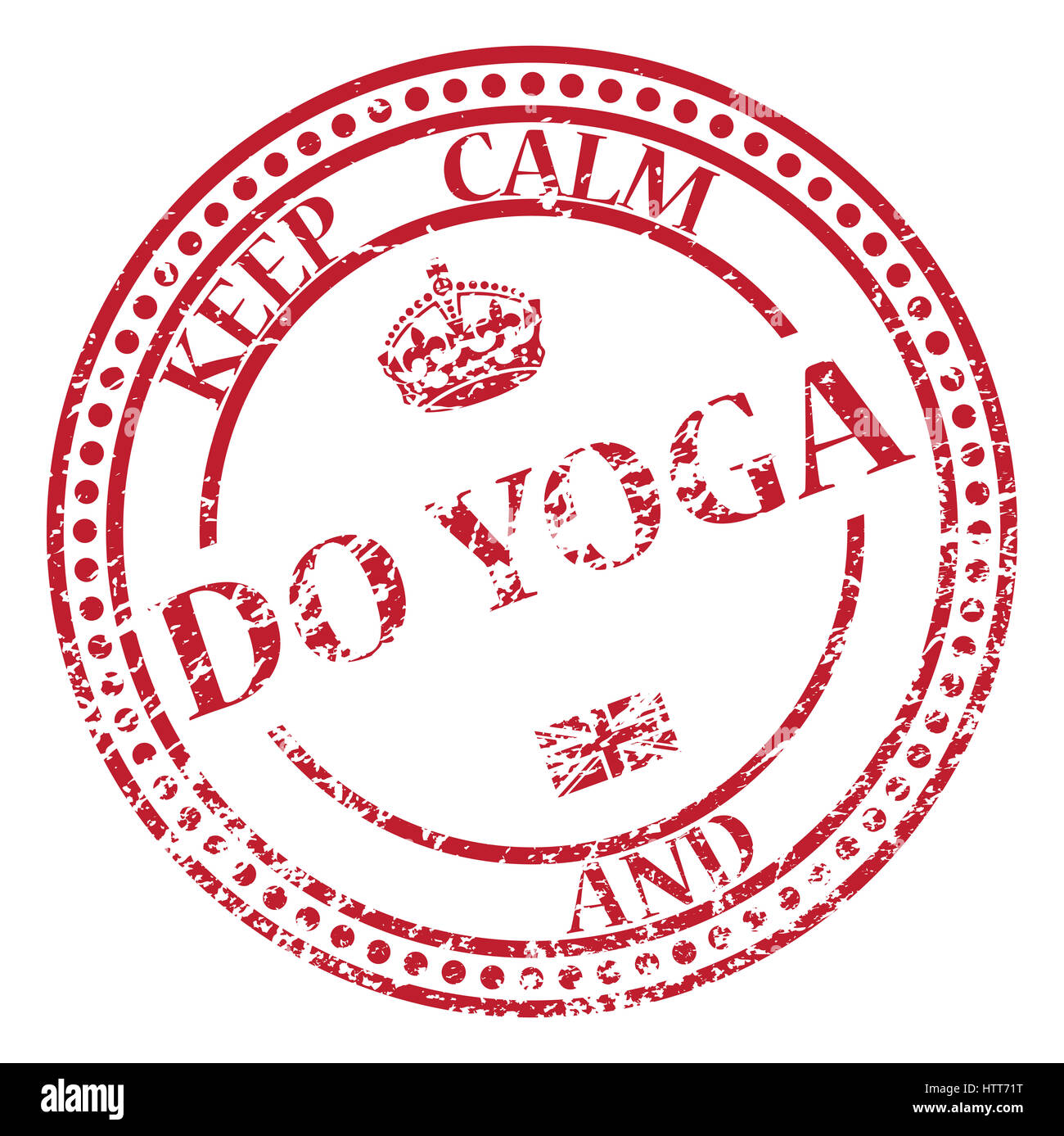 A garder son calme et faire du yoga stamp isolé sur fond blanc Banque D'Images