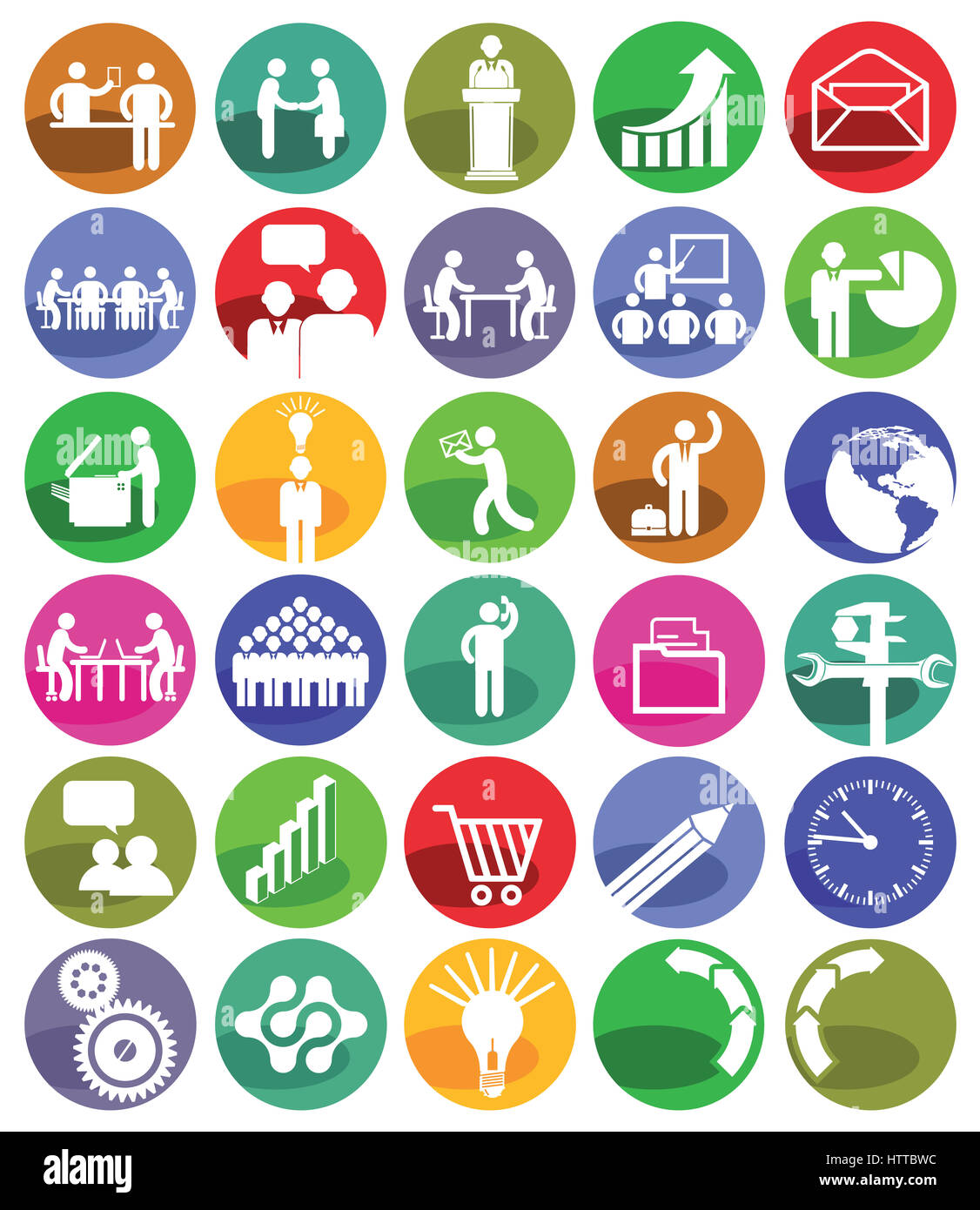 Gestion d'entreprise Icon-Set Banque D'Images