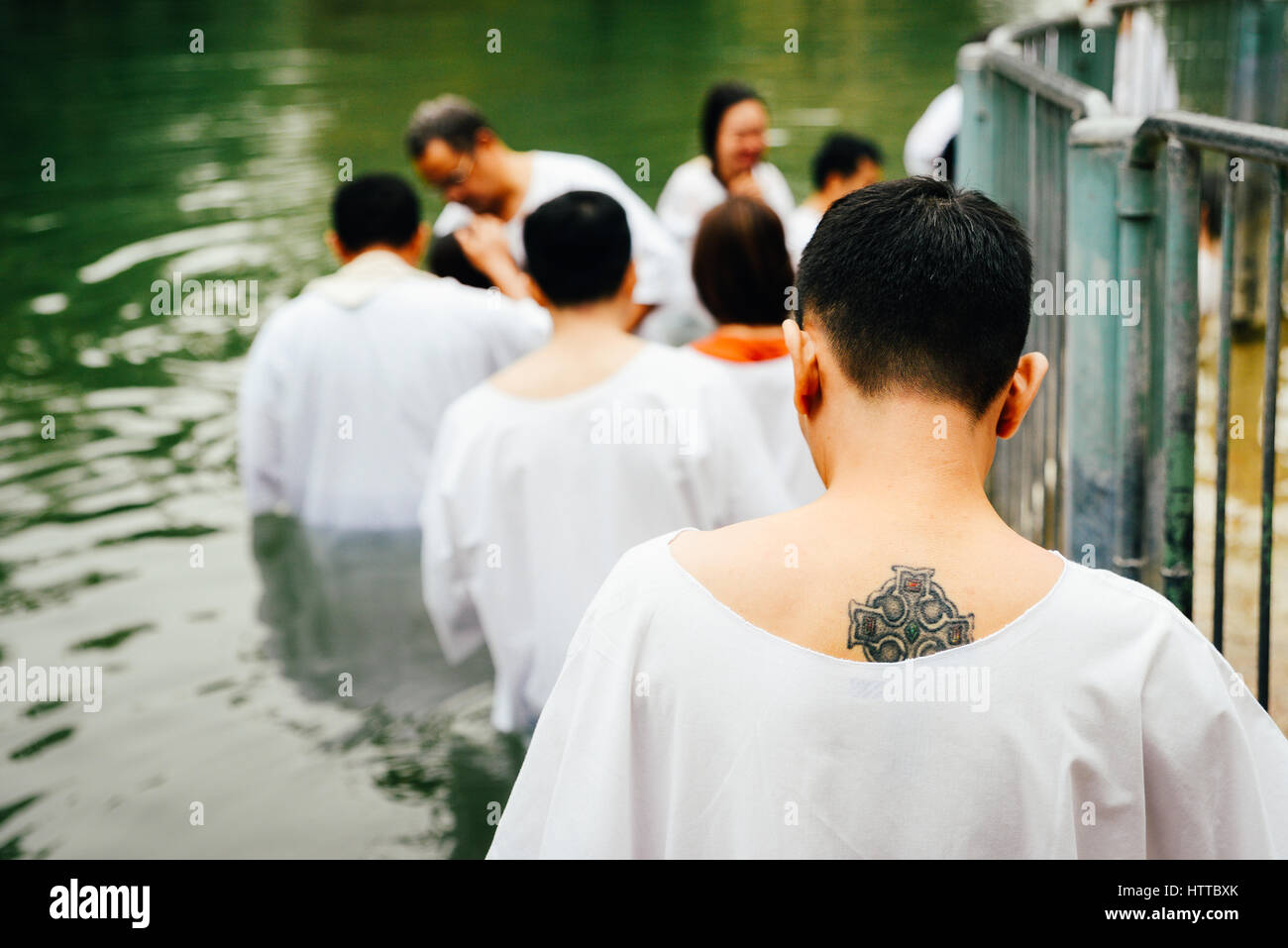 Site du baptême sur le Jourdain et la mer de Galilée, Israël Banque D'Images