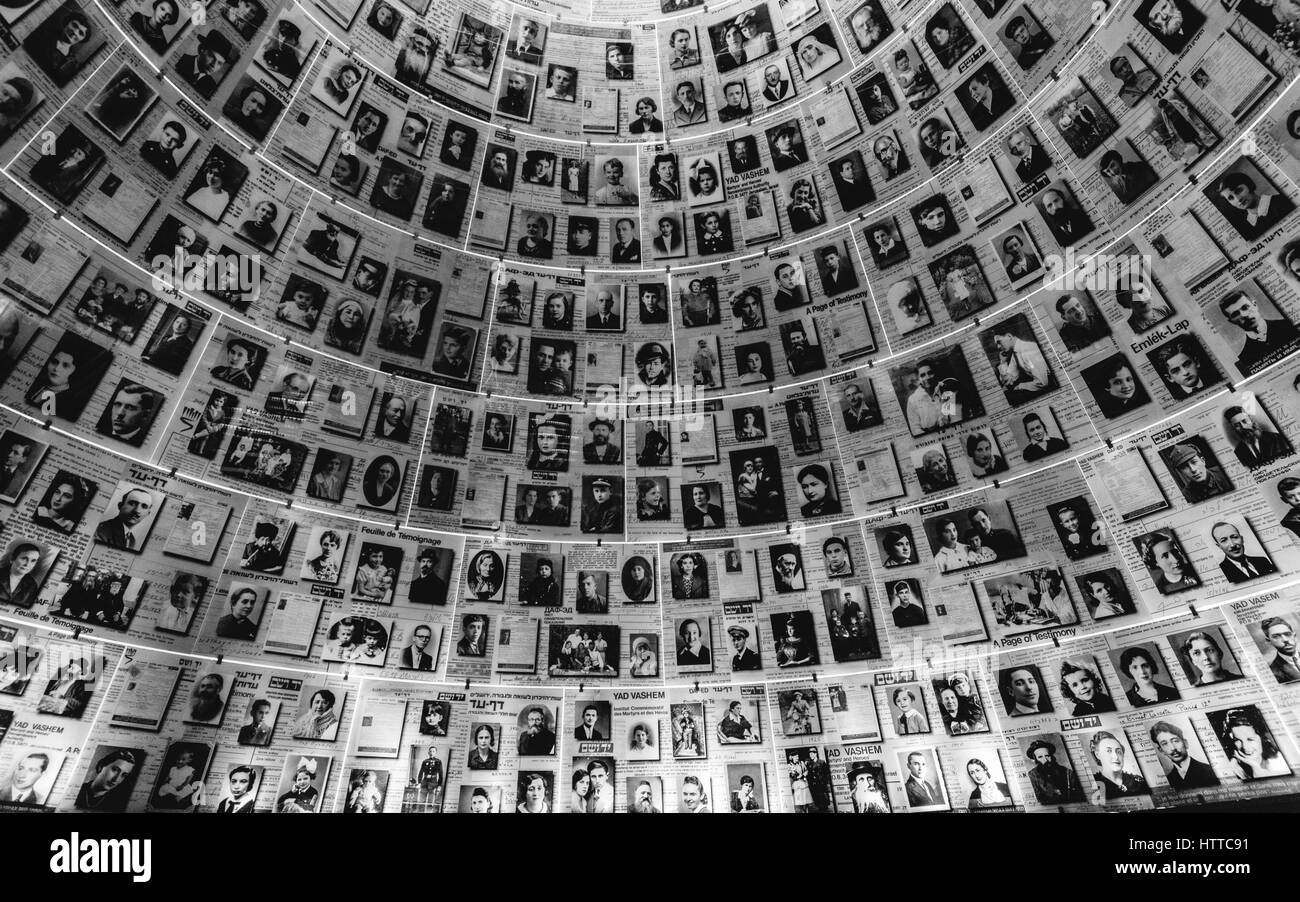 Salle des noms à l'Holocauste Yad Vashem à Jérusalem, Israël Banque D'Images