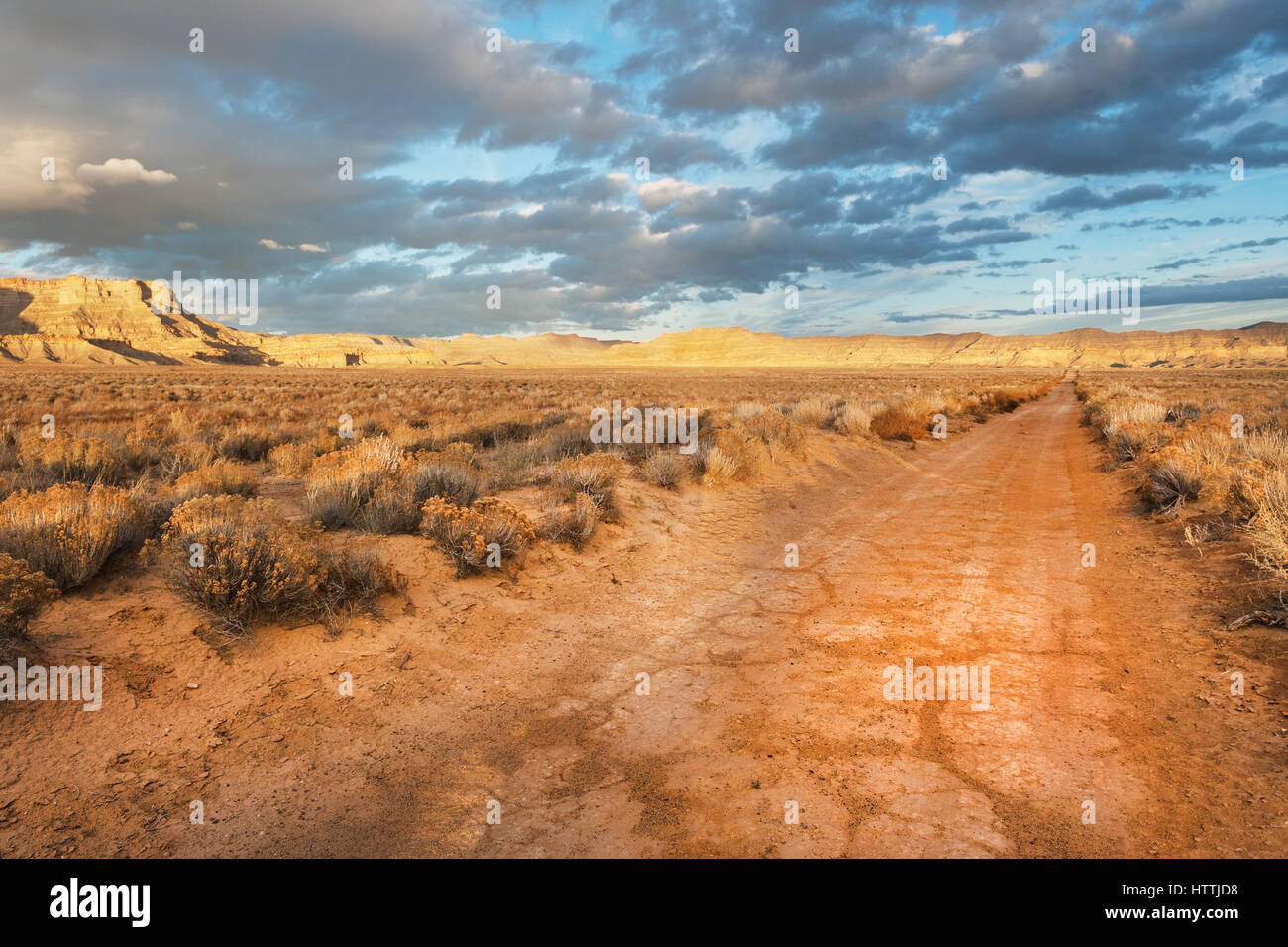 La conduite de route non revêtue dans Grand Staircase Escalante National Monument (Utah) Banque D'Images