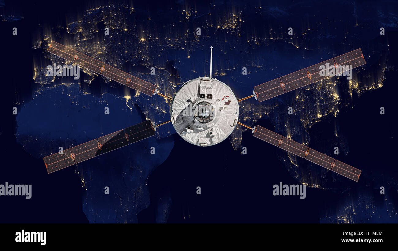 L'Agence spatiale européenne d'Automated Transfer Vehicle-4 dans l'espace. Banque D'Images