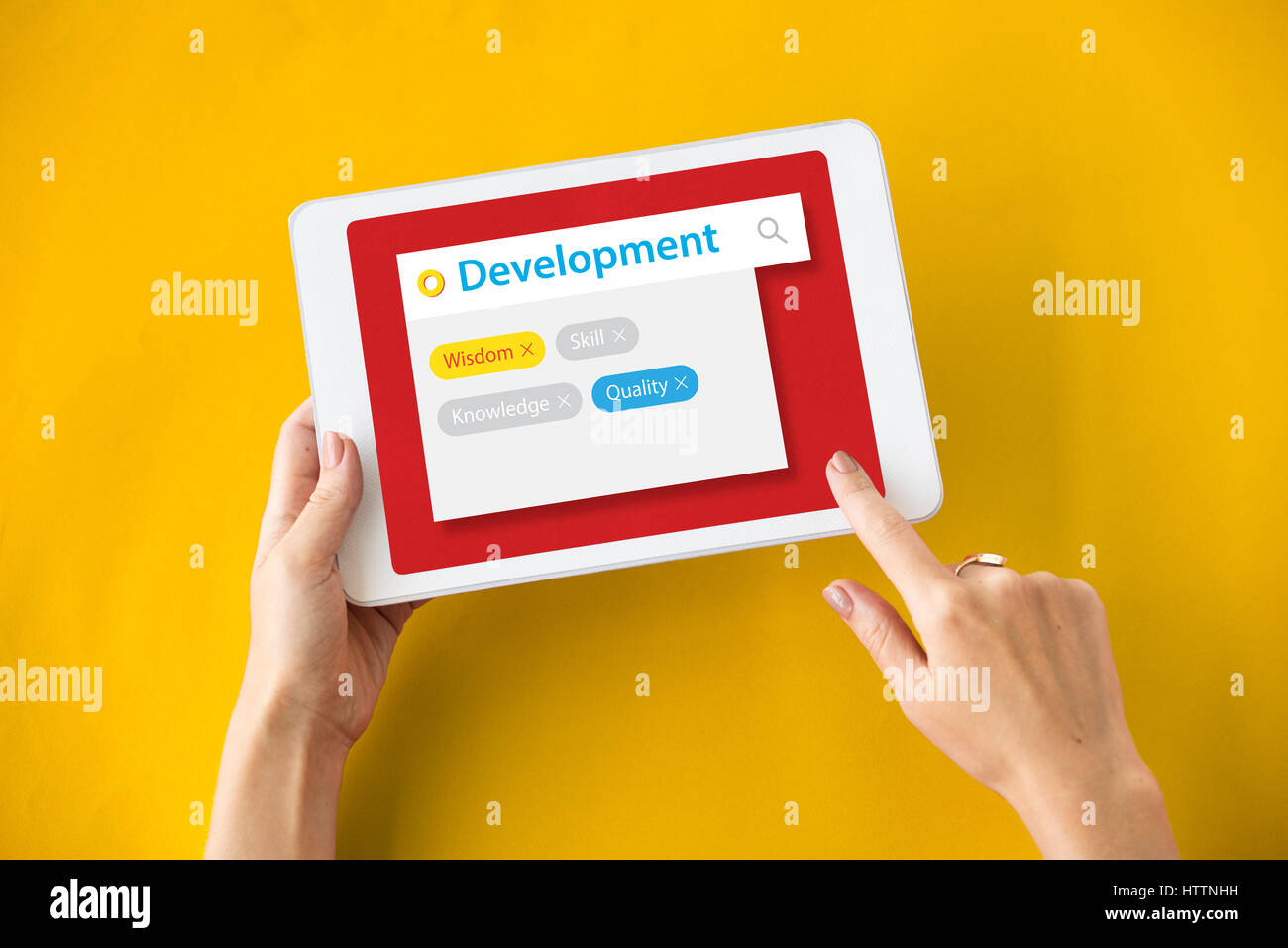 Les progrès accomplis pour le développement l'icône de carrière Banque D'Images