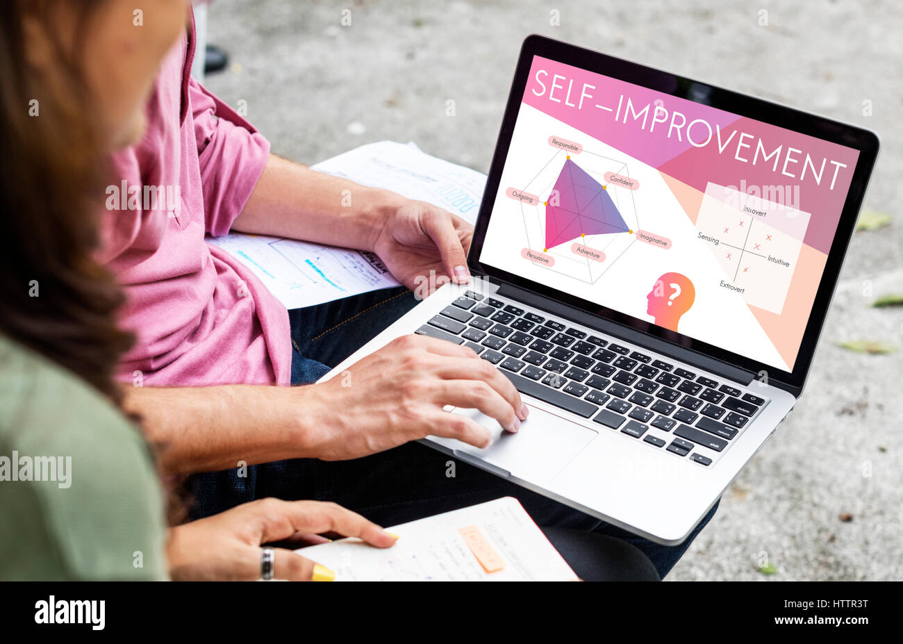 L'amélioration de la personnalité développement Symbole Mot Graphique Banque D'Images