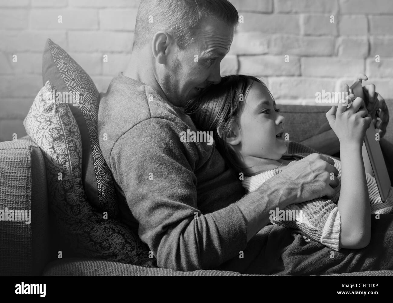 Père fille passer du temps Maison de la Solidarité Banque D'Images